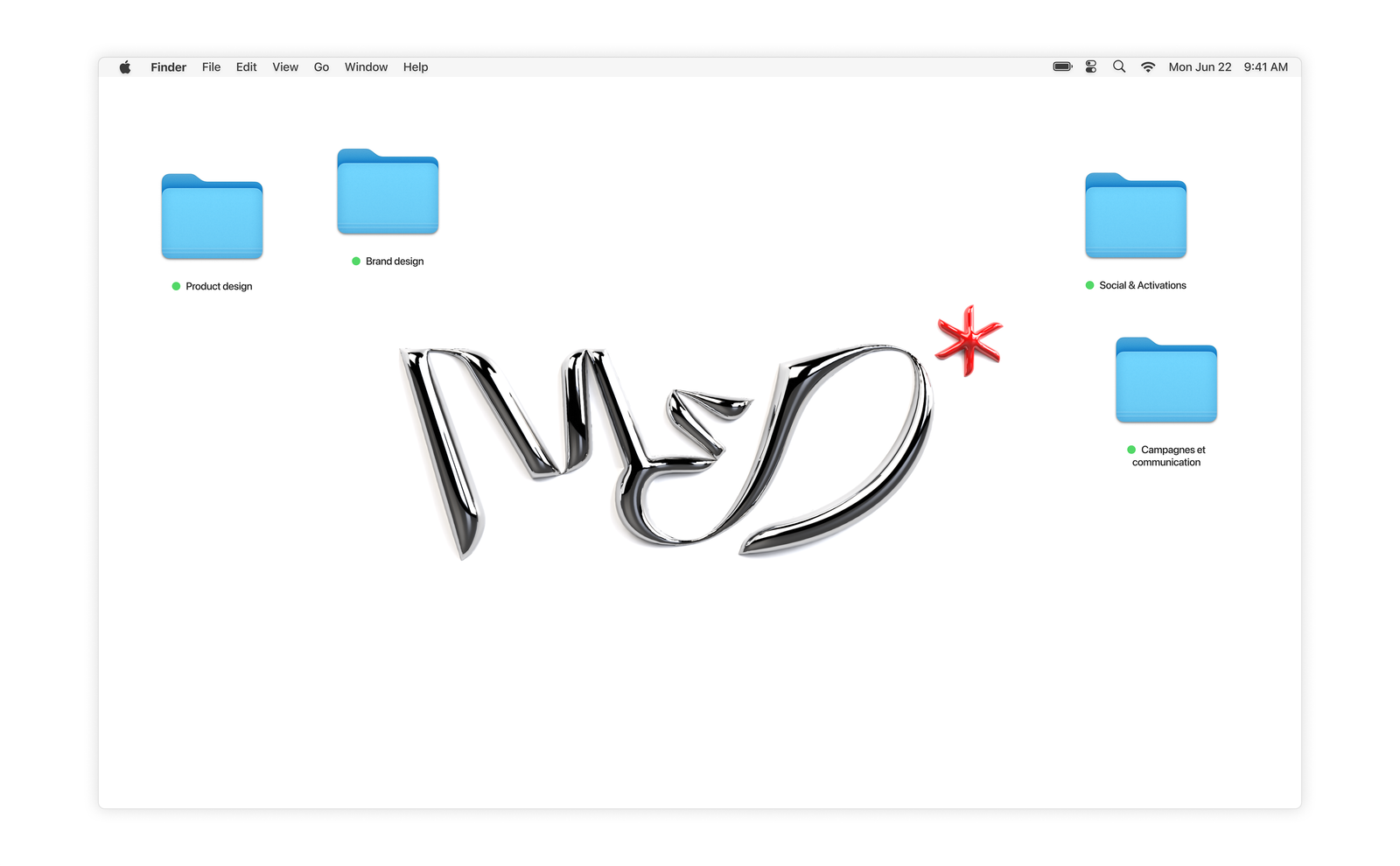 MED — logo sur desktop