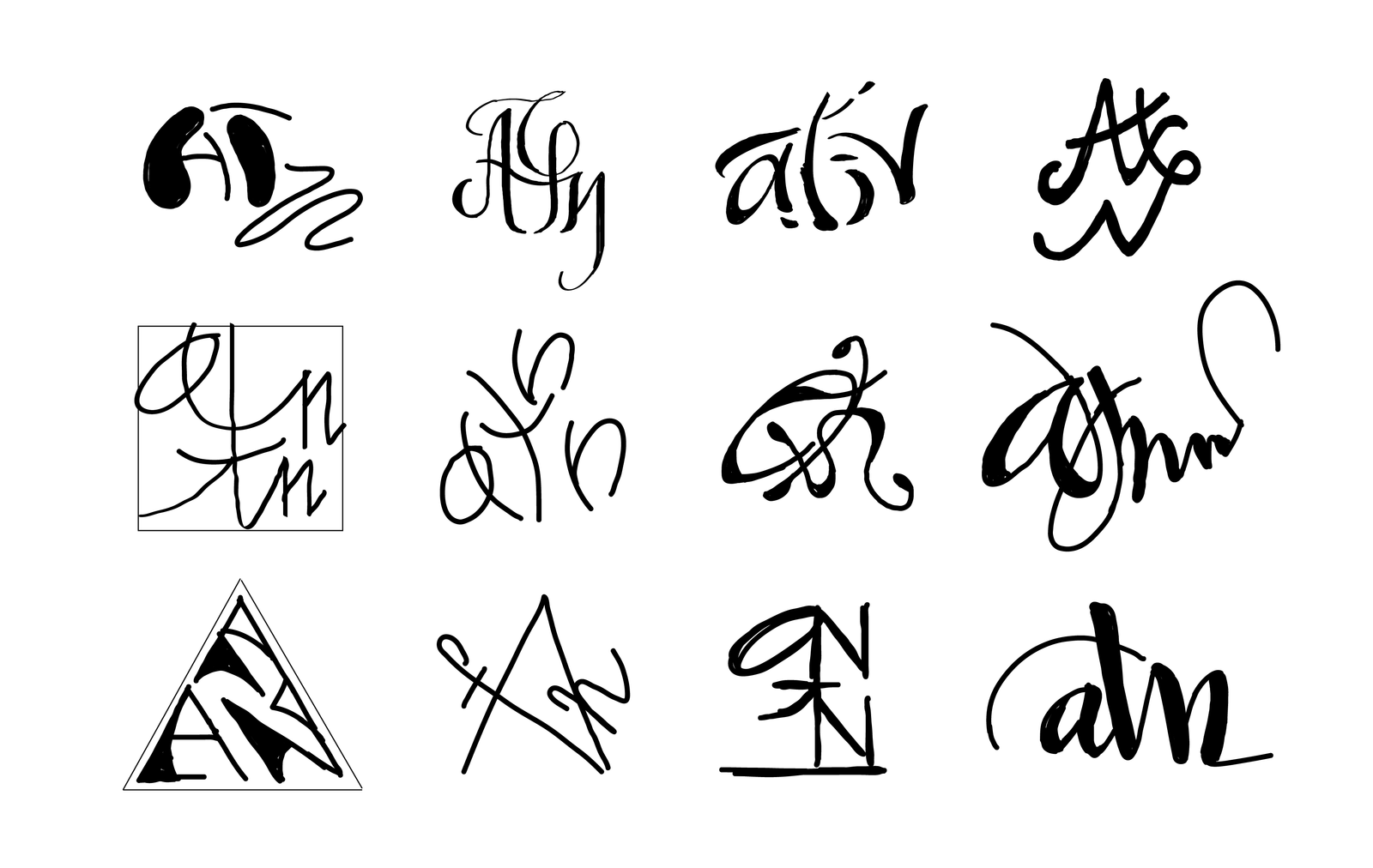 Monogramme ATN — planche de recherches