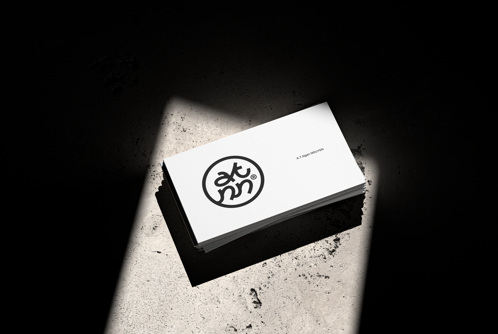 Monogramme ATNN — mockup cartes de visite